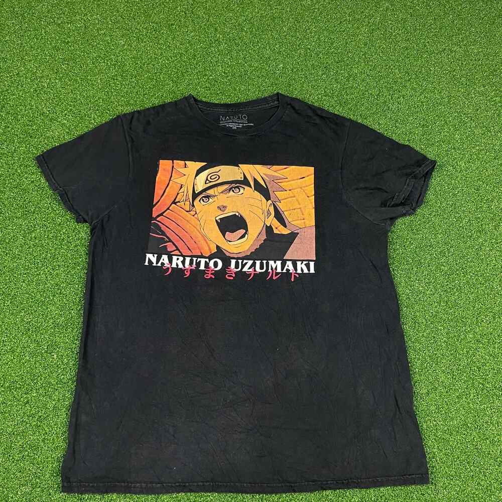 Naruto Shippuden Collection Black Short Sleeve Naruto Uzumaki T-Shirt M